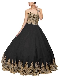 LMBRIDAL Women's d Quinceanera Dress Sweetheart Prom Ball Gown Long Long Evd21