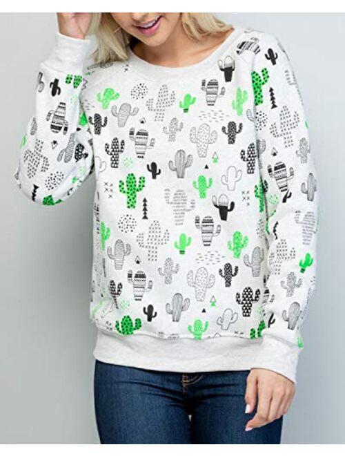 Sidecca Graphic Printed Pullover Sweater Sweatshirt Juniors and Plus Size