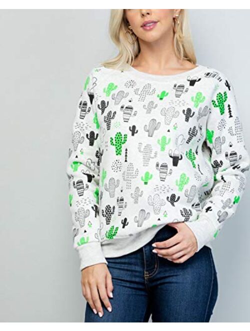 Sidecca Graphic Printed Pullover Sweater Sweatshirt Juniors and Plus Size