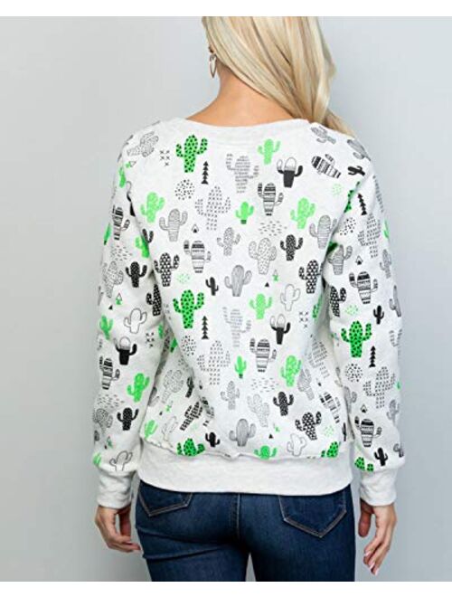 Sidecca Graphic Printed Pullover Sweater Sweatshirt Juniors and Plus Size