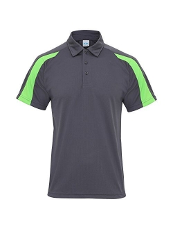 Awdis Just Cool Mens Short Sleeve Contrast Panel Polo Shirt