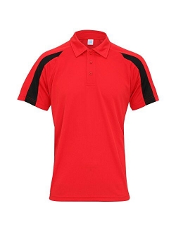 Awdis Just Cool Mens Short Sleeve Contrast Panel Polo Shirt