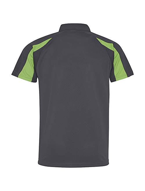 Awdis Just Cool Mens Short Sleeve Contrast Panel Polo Shirt