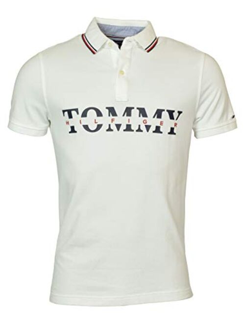 Tommy Hilfiger Men's Custom Fit Mesh Cotton Logo Polo Shirt