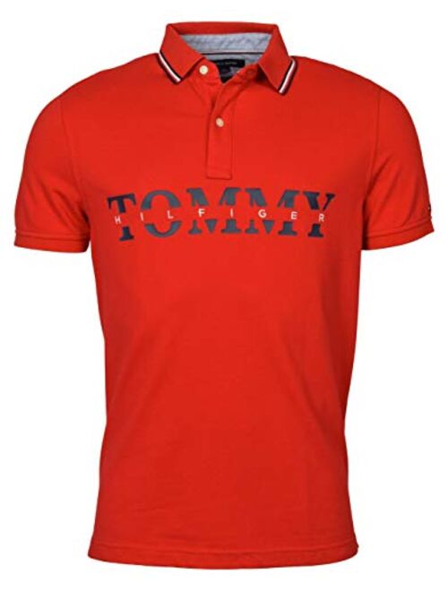 Tommy Hilfiger Men's Custom Fit Mesh Cotton Logo Polo Shirt