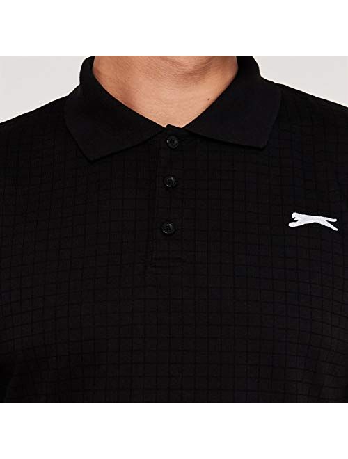 Slazenger Mens Check Golf Polo Short Sleeve Performance