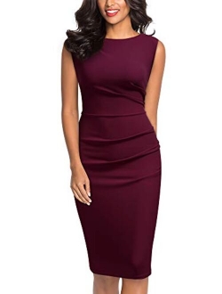 Women's Retro Ruffle Style Slim Work Pencil Dress