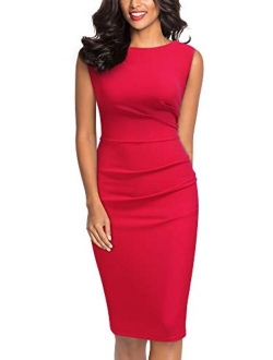 Women's Retro Ruffle Style Slim Work Pencil Dress