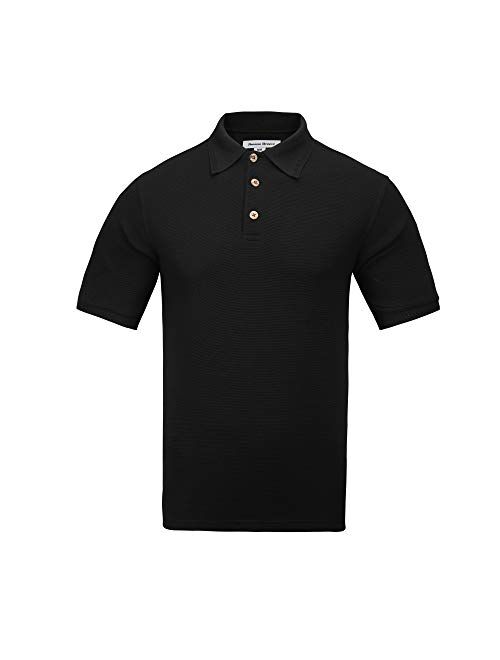 Havana Breeze Men's Regular-fit Silk Cotton Polo Shirt, Black L