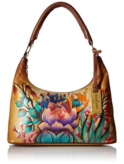 Anuschka Hand Painted Leather Women's Medium TOP Zip HOBO