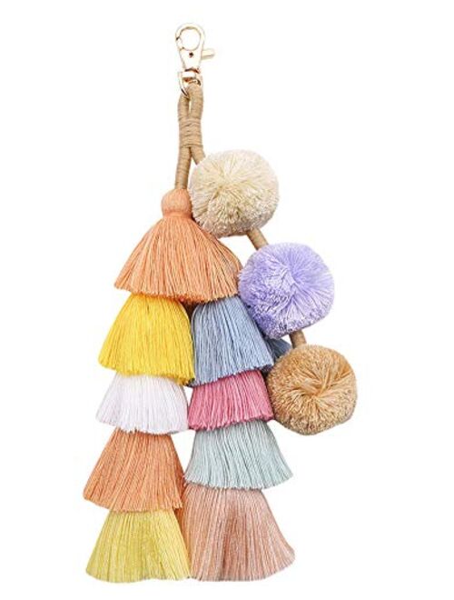 Straw Beach Bags Tote Tassels Bag Hobo Summer Handwoven Shoulder Bags Purse With Pom Poms