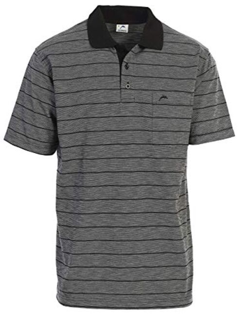 Gioberti Mens Regular Fit Striped Short Sleeve Polo Shirt with Pocket