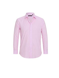 CHAMA Mens Dress Shirt Regular Fit Long Sleeve Men's Shirt 100% Cotton Spread Collar Dress Shirts for Men 2020 New