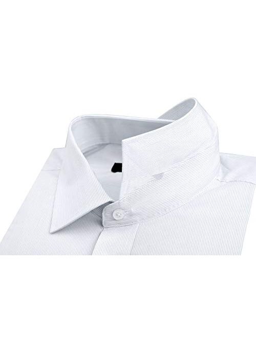 CHAMA Mens Dress Shirt Regular Fit Long Sleeve Men's Shirt 100% Cotton Spread Collar Dress Shirts for Men 2020 New