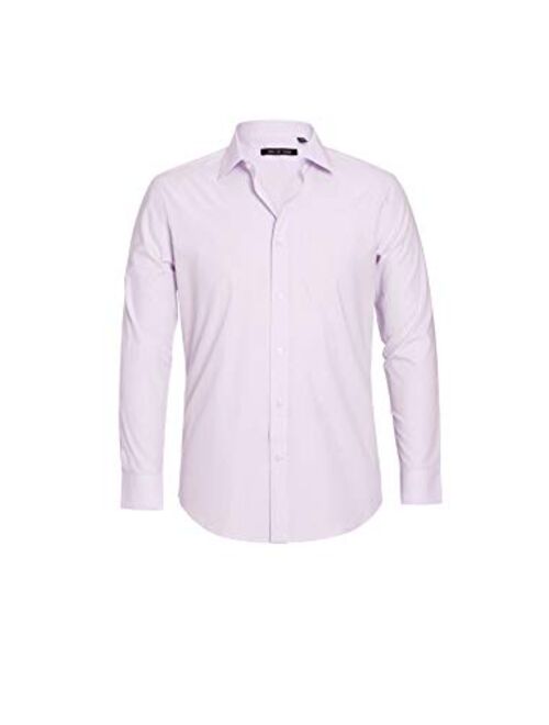 CHAMA Mens Dress Shirt Regular Fit Long Sleeve Men's Shirt 100% Cotton Spread Collar Dress Shirts for Men 2020 New