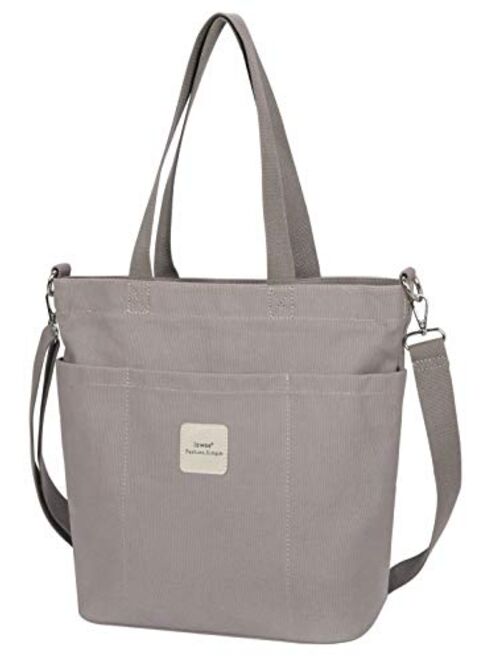 Iswee Canvas Women Shoulder Bag Casual Tote Bag Top Handle Bag Cross-body Handbags