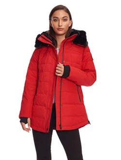 Alpine North Womens Down Short Winter Parka with Faux Fur