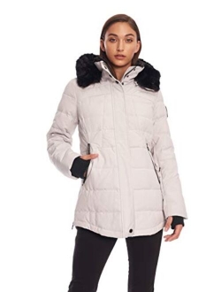 Alpine North Womens Down Short Winter Parka with Faux Fur