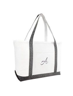 Gray Beach Tote Bag Personalized Gifts Women Shoulder Bags Letter A - Z