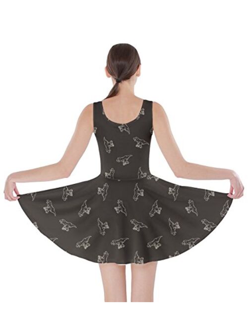 CowCow Womens Tyrannosaurus Triceratops Rex Dinosaur Jurassic World Skater Dress, XS-5XL