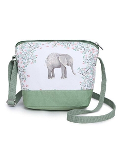 Crest Design Whimsical Canvas Cross-body Shoulder Bag for Girls and Teenagers