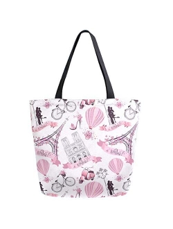 ZzWwR Stylish Print Extra Large Shoulder Tote Bag for Beach Travel Weekender Gym Grocery Shopping