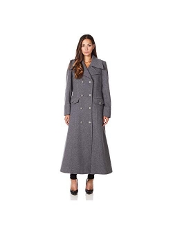 De La Creme Womens Long Military Wool Cashmere Winter Coat