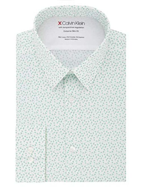 Calvin Klein Men's Dress Shirt Xtreme Slim Fit-Thermal Stretch Print