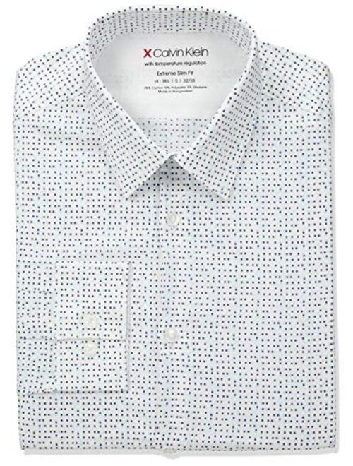 Calvin Klein Men's Dress Shirt Xtreme Slim Fit-Thermal Stretch Print