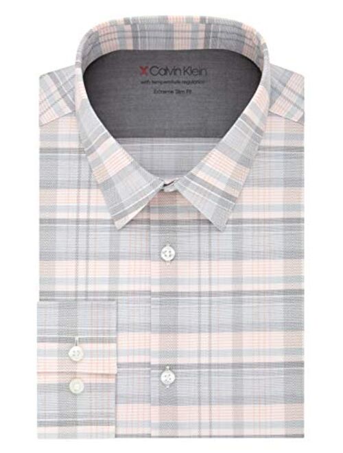 Calvin Klein Men's Dress Shirt Xtreme Slim Fit-Thermal Stretch Print