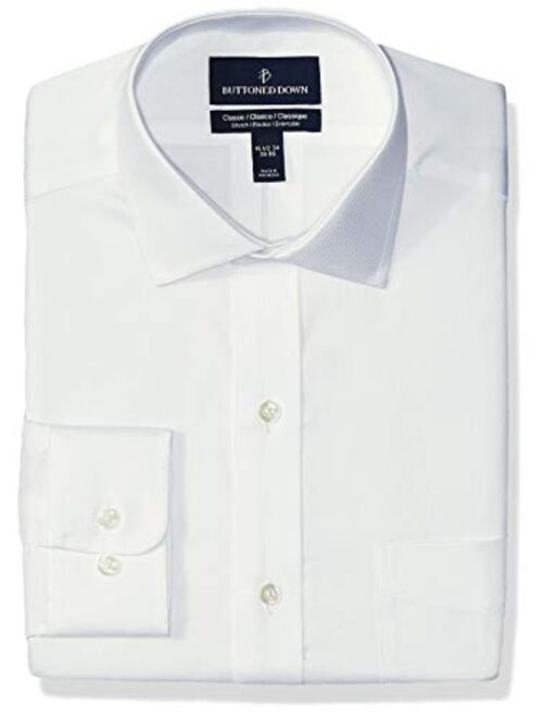 Amazon Brand - BUTTONED DOWN Men's Classic Fit Non-Iron Stretch Twill Dress Shirt