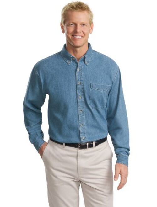 Port Authority Men's Tall Long Sleeve Denim Shirt