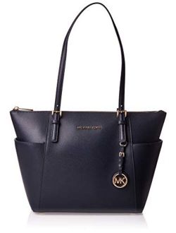 Jet Set Saffiano Top-Zip Tote, Admiral