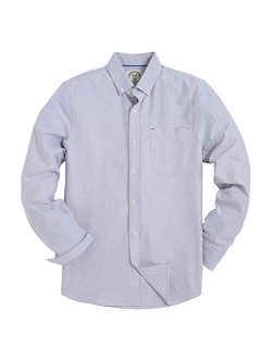 Men's Regular Fit Solid Color Oxford CasualButton Down Dress Shirt