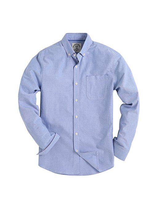 Men's Regular Fit Solid Color Oxford CasualButton Down Dress Shirt