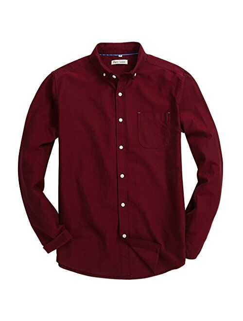 Men's Regular Fit Solid Color Oxford CasualButton Down Dress Shirt