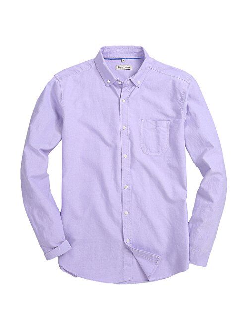 Men's Regular Fit Solid Color Oxford CasualButton Down Dress Shirt