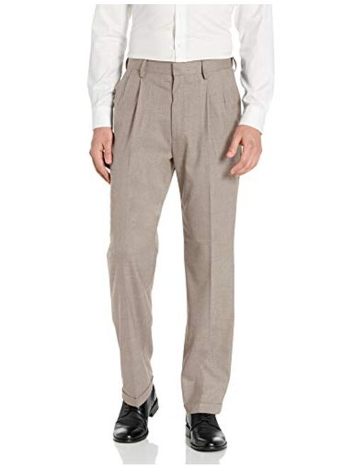 J.M. Haggar Men's Jm Haggar Sharkskin Hidden Expandable Waist Classic Pleat