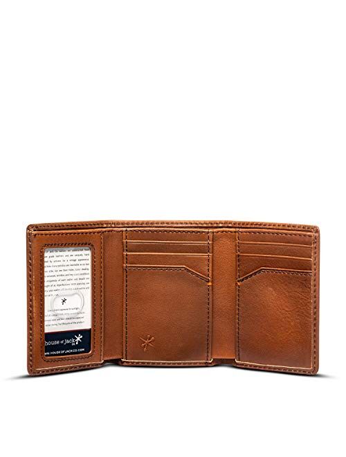 HOJ Co. DEER Trifold Wallet | Nappa Full Grain Leather | Men's Leather Trifold Wallet | Deer Wallet | Hunter Gift