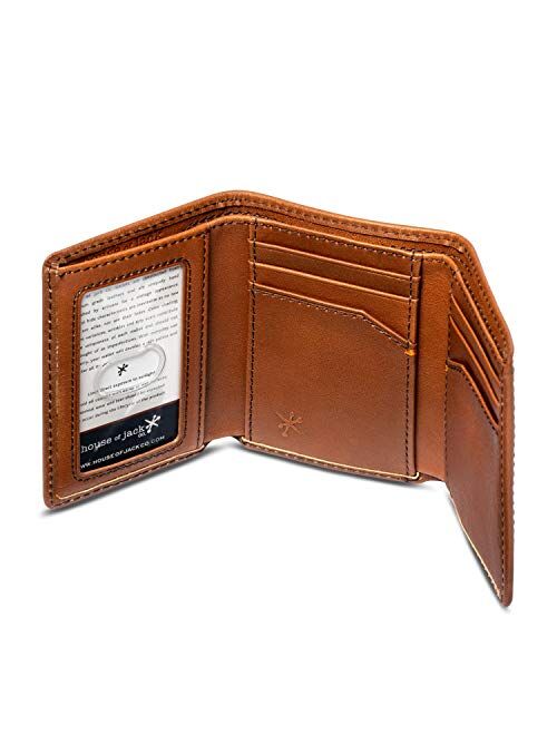 HOJ Co. DEER Trifold Wallet | Nappa Full Grain Leather | Men's Leather Trifold Wallet | Deer Wallet | Hunter Gift