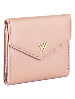 YBONNE Slim Wallet for Women, RFID Blocking Genuine Leather Small Compact Bifold Mini Envelope Pocket Purse Card Holder