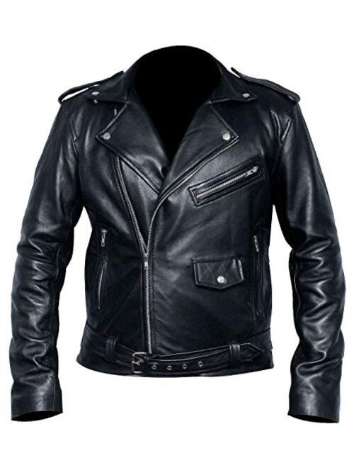 Men's Snake Gang S Logo Snake Patch Jughead Jones Cole Sprouse Black Real Leather Jacket