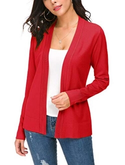 Women's Knit Cardigan Open Front Sweater Coat Long Sleeve