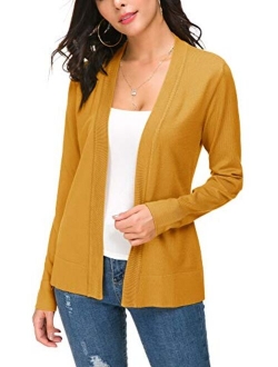 Women's Knit Cardigan Open Front Sweater Coat Long Sleeve