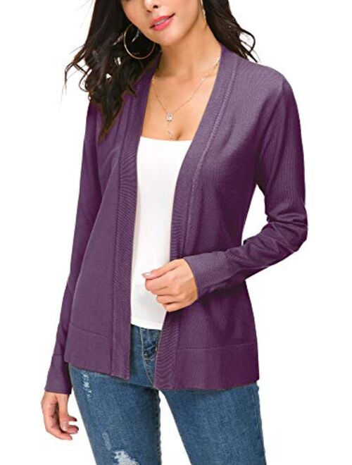 Women's Knit Cardigan Open Front Sweater Coat Long Sleeve