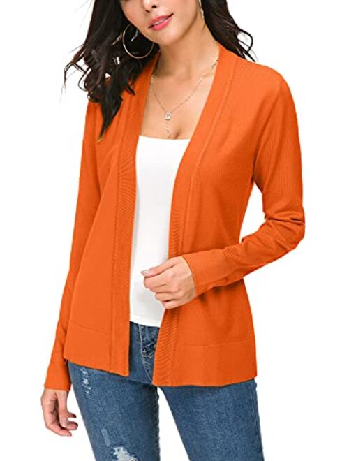 Women's Knit Cardigan Open Front Sweater Coat Long Sleeve