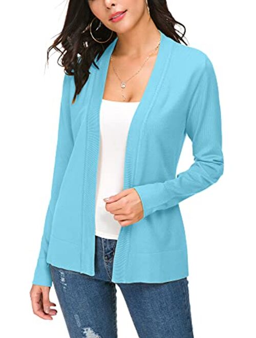 Women's Knit Cardigan Open Front Sweater Coat Long Sleeve