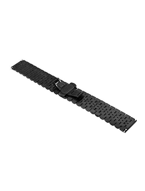 Kai Tian 6 Colors for Flexible Watch Strap Polished 7 Rows 20mm 22mm Stainless Steel Watch Band Quick Release Metal Watch Bracelet Deployment Clasp(Black,Silver,Blue,Gold