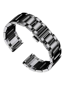 BINLUN Stainless Steel Watch Bracelets Replacement Metal Watch Band Polished Matte Brushed Finish Solid Strap for Men Women's Watch 16mm/18mm/20mm/21mm/22mm/23mm/24mm/26m