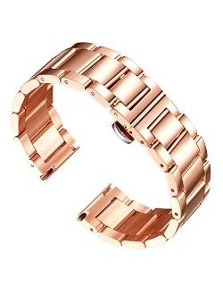 BINLUN Stainless Steel Watch Bracelets Replacement Metal Watch Band Polished Matte Brushed Finish Solid Strap for Men Women's Watch 16mm/18mm/20mm/21mm/22mm/23mm/24mm/26m